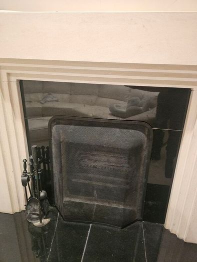 fire place. Limestone