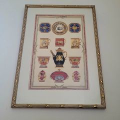 Vintage print of 18th century dinnerware