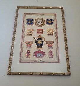 Vintage print of 18th century dinnerware
