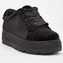 Velveteen Ribbon Lace Up Trainers - black Image 2