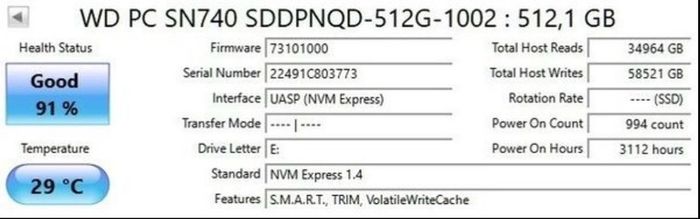 M2 Wd Pc Sn740 512gb Ssd