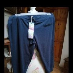 Navy. Penny's Capri tracksuit material pants draw string waist. new with tags.