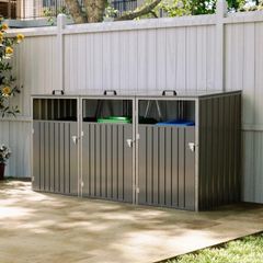 Metal Triple Wheelie Bin Shelter for 3 Bins NEW
