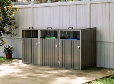 Metal Triple Wheelie Bin Shelter for 3 Bins NEW