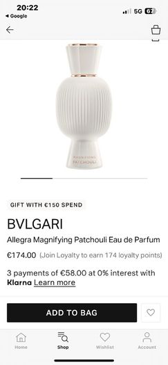 Bvlgari Allegra Magnifying Patchouli 40ml EDP sealed