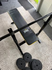Everlast Weight Bench, Barbell & 50KG Weight Set