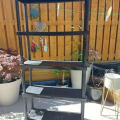 Shelving for a garden shed.