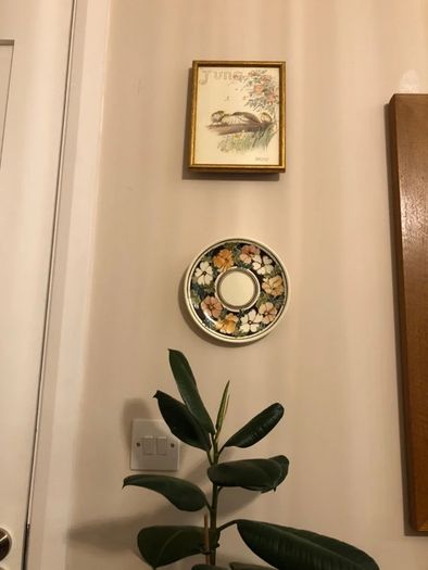 Vintage C. Mallorca Felanitx Spanish Pottery Wall Hanging 8" Plate / Decorative Floral Platter
