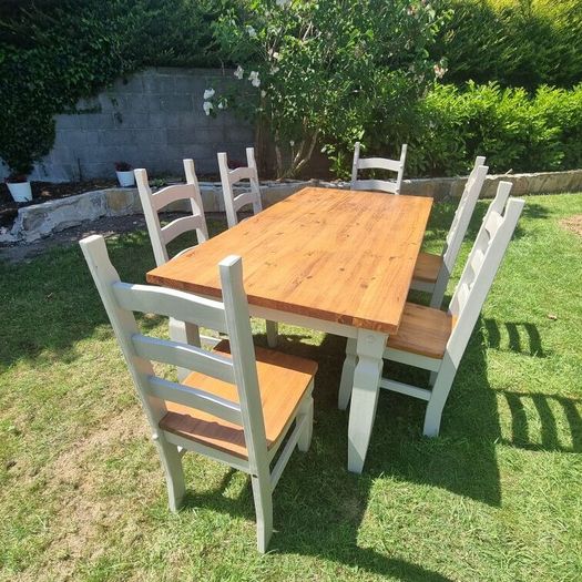 Solid Wood Dining Table and Chairs