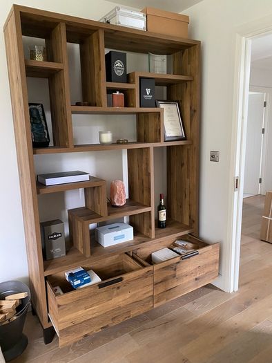 Oak Effect Display Shelf Unit