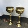 Bargain Tall pair of  Brass jardinieres planters on pedestals. Image 2