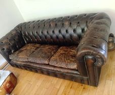 antique chesterfield in rare cigar brown