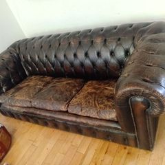 antique chesterfield in rare cigar brown