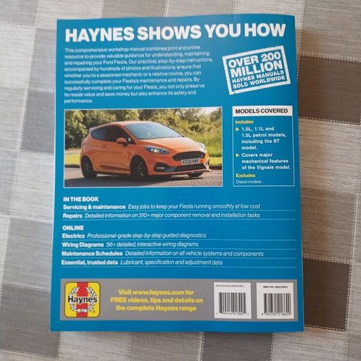 Ford Fiesta Petrol (2017-2023) Haynes Repair Manual