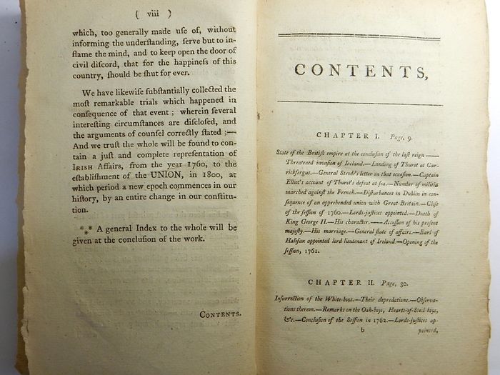 1801 Collectanea Politica Vol 1. Political Transactions of Ireland, Dublin print, Irish rebellion history, parliamentary proceedings, George III, Act of Union 1800, Whiteboys.