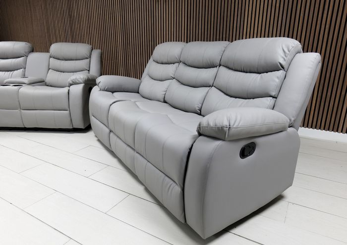 Roma Plus Light Grey Wireless Charging Recliner Sofa