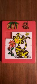 Vintage Retro Rare Cat Sliding Pocket Puzzle