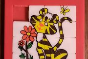 Vintage Retro Rare Cat Sliding Pocket Puzzle