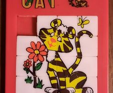 Vintage Retro Rare Cat Sliding Pocket Puzzle