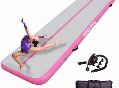 Air Tumbling Track Gymnastics Mat Inflatable 10ft 13ft 16ft 20ft Tumble Mats 4 Inch Thickness Air Roller Gymnastics Barrel Back Handspring Trainer /Yoga/Training/Cheerleading/Water Fun with Electric Pump (FREE POSTAGE)