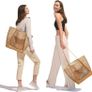 FREE SHIPPING Mesh Tote Bag,23L Beach Bag Extra Large Tote Bags for Women with Zip Pocket Shoulder Bag Summer Beach Bags Reusable Shopping Bag for Picnic Holiday Travel Grocery Image 4