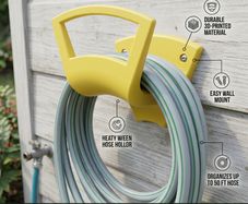 Wall mount hose holder for garden hose and more