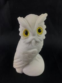 Alabaster snow owl figurine