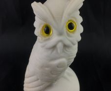 Alabaster snow owl figurine