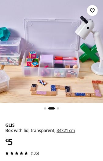 Ikea Glis Storage Box With 5 Compartments - Size - 34cm x 21cm - RRP - 5.00