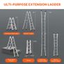 Telescoping Ladder A Frame, 15.5 FT Compact Aluminum Extension Ladder, Multi-Function Portable Collapsible RV Ladder, Telescopic Ladder for Homework Stairs Indoor Outdoor Roof, 330lb Load Image 4