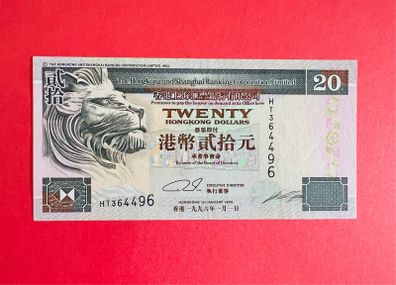 Hong Kong  20  Dollars  1996  ( uncirculated )