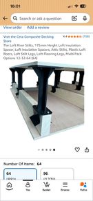Loft legs for attic insulation and flooring (x64)