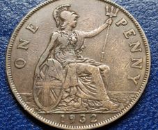 Great Britain 1932 Penny coin