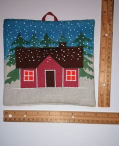 Snow Scene Fabric Wall Hanging Decoration (Finland)