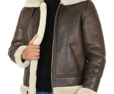 Schott NYC B-3 Aviator Bomber, High Quality Shearling Sheepskin Jacket, Size L