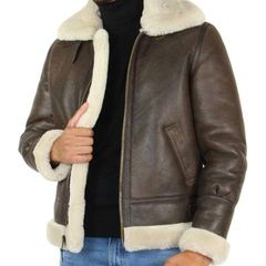 Schott NYC B-3 Aviator Bomber, High Quality Shearling Sheepskin Jacket, Size L