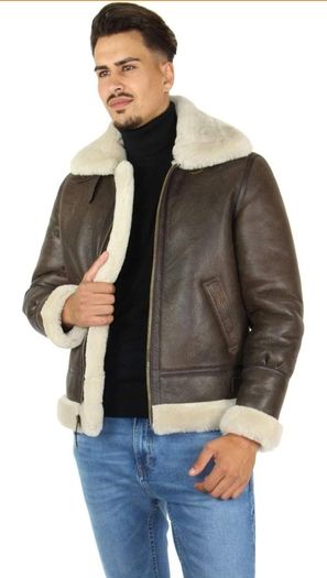 Schott NYC B-3 Aviator Bomber, High Quality Shearling Sheepskin Jacket, Size L