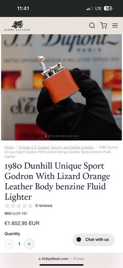 Dunhill Sport Godron lighter vintage, tobacco