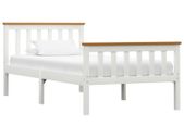 Bed Frame White Solid Pinewood 90 x 190 cm