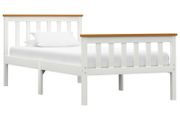 Bed Frame White Solid Pinewood 90 x 190 cm