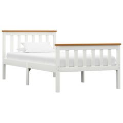 Bed Frame White Solid Pinewood 90 x 190 cm