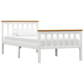 Bed Frame White Solid Pinewood 90 x 190 cm