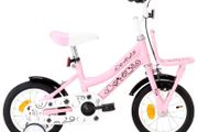 Kids Bike with Front Carrier 12 inch White and Pink