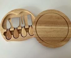 Bamboo Cheese Board & Knives