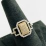 Brand New 9ct White & Yellow Gold Diamond Square Halo Cluster Engagement Ring Image 6
