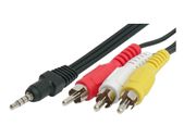 New 3.5 mm Male Jack to 3 x Male RCA Cinch Phono Cable Audio Video Adapter #76