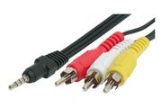 New 3.5 mm Male Jack to 3 x Male RCA Cinch Phono Cable Audio Video Adapter #76