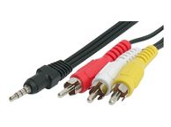 main image for ad New 3.5 mm Male Jack to 3 x Male RCA Cinch Phono Cable Audio Video Adapter #76