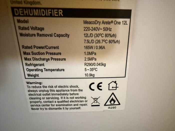 Dehumidifier Meaco Arete One 12l