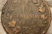 Italy 1866 10 Centesimi Coin
